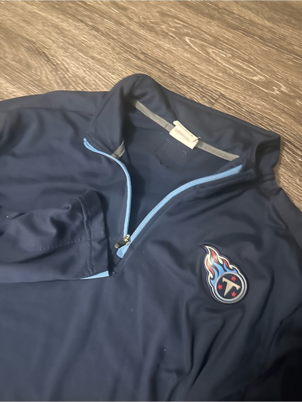 Nike Tennessee Titans NFL On Field 1/4 Zip Jacket Navy/Light Blue XL quarter zip